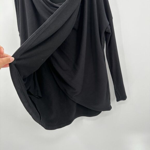 Athleta Purana Wrap Oversized Modal Hoodie Black Sweatshirt Size S - Picture 8 of 13